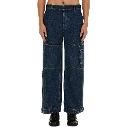 DENIM PANTS WITH GUCCI LABEL
