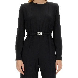 VISCOSE JUMPSUIT WITH BELT