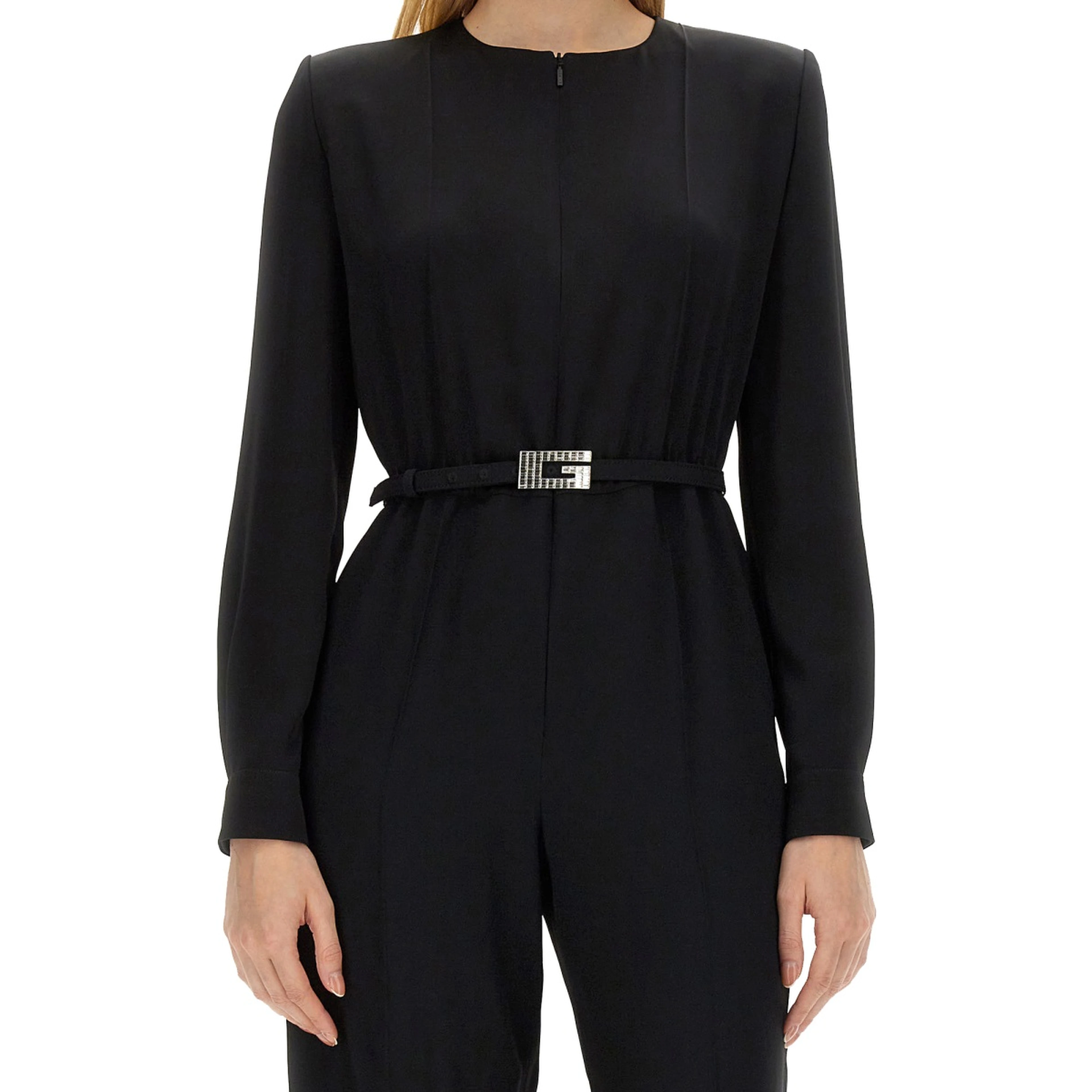 VISCOSE JUMPSUIT WITH BELT