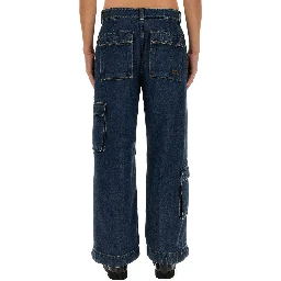 DENIM PANTS WITH GUCCI LABEL