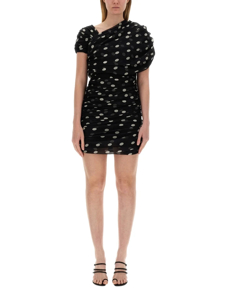 ASYMMETRICAL GATHERED DRESS
