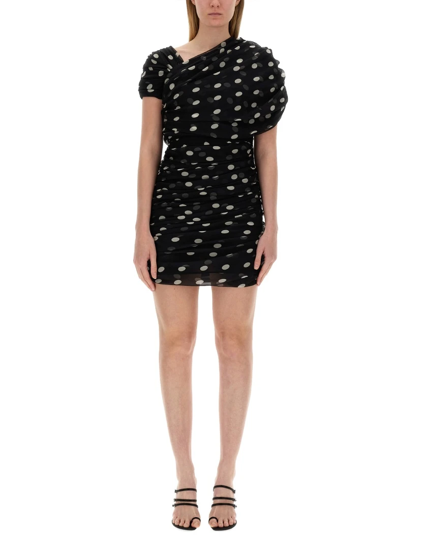 ASYMMETRICAL GATHERED DRESS