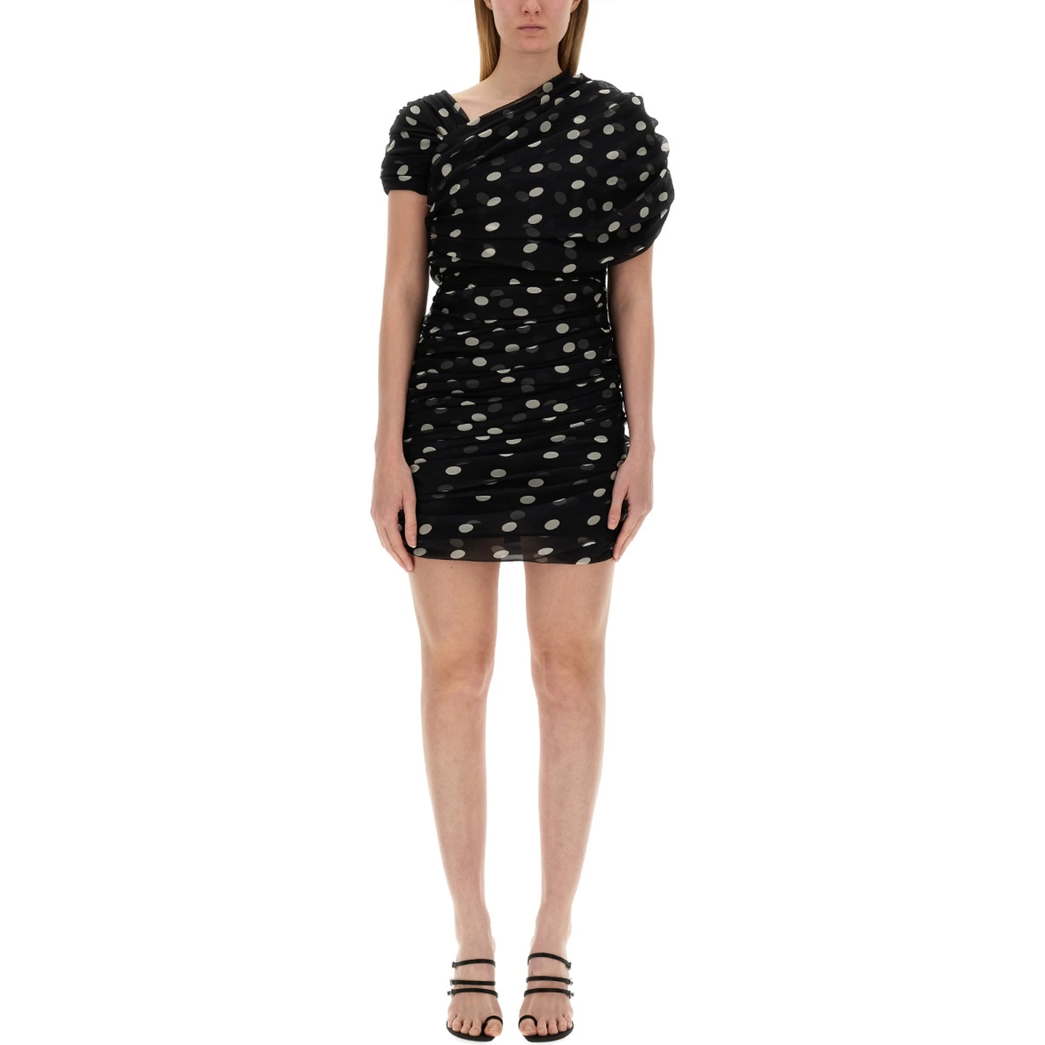 ASYMMETRICAL GATHERED DRESS