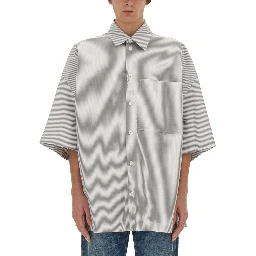 STRIPED OVERSHIRT WITH "BV" EMBROIDERY