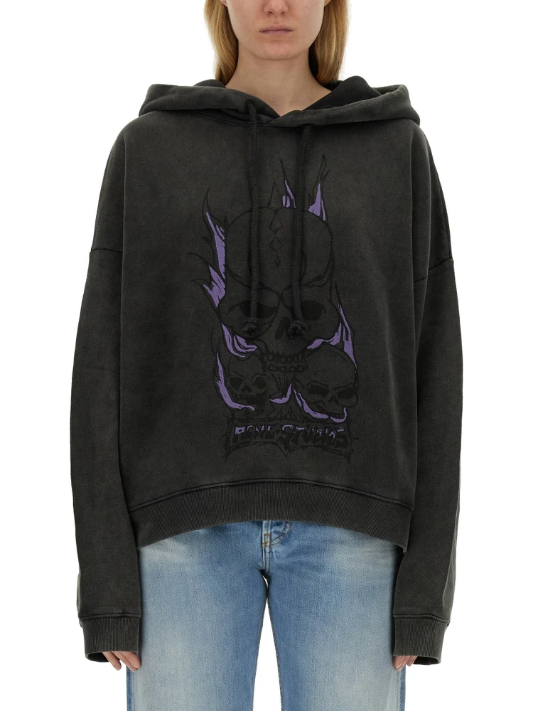 SKULL PRINT SWEATSHIRT