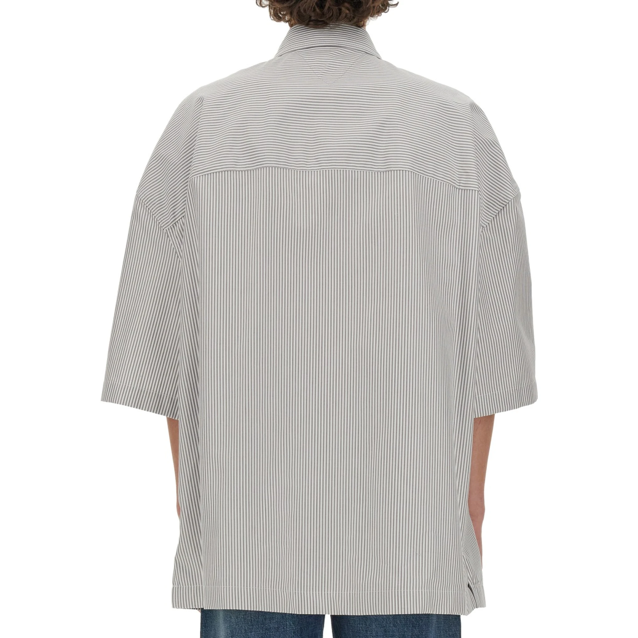 STRIPED OVERSHIRT WITH "BV" EMBROIDERY