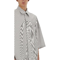 STRIPED OVERSHIRT WITH "BV" EMBROIDERY