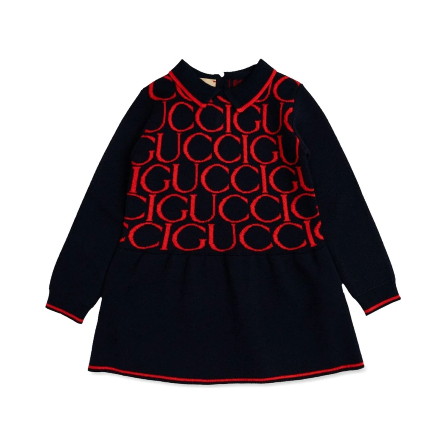 b l/s dress wo gucci jacquard/ ultramarine/red