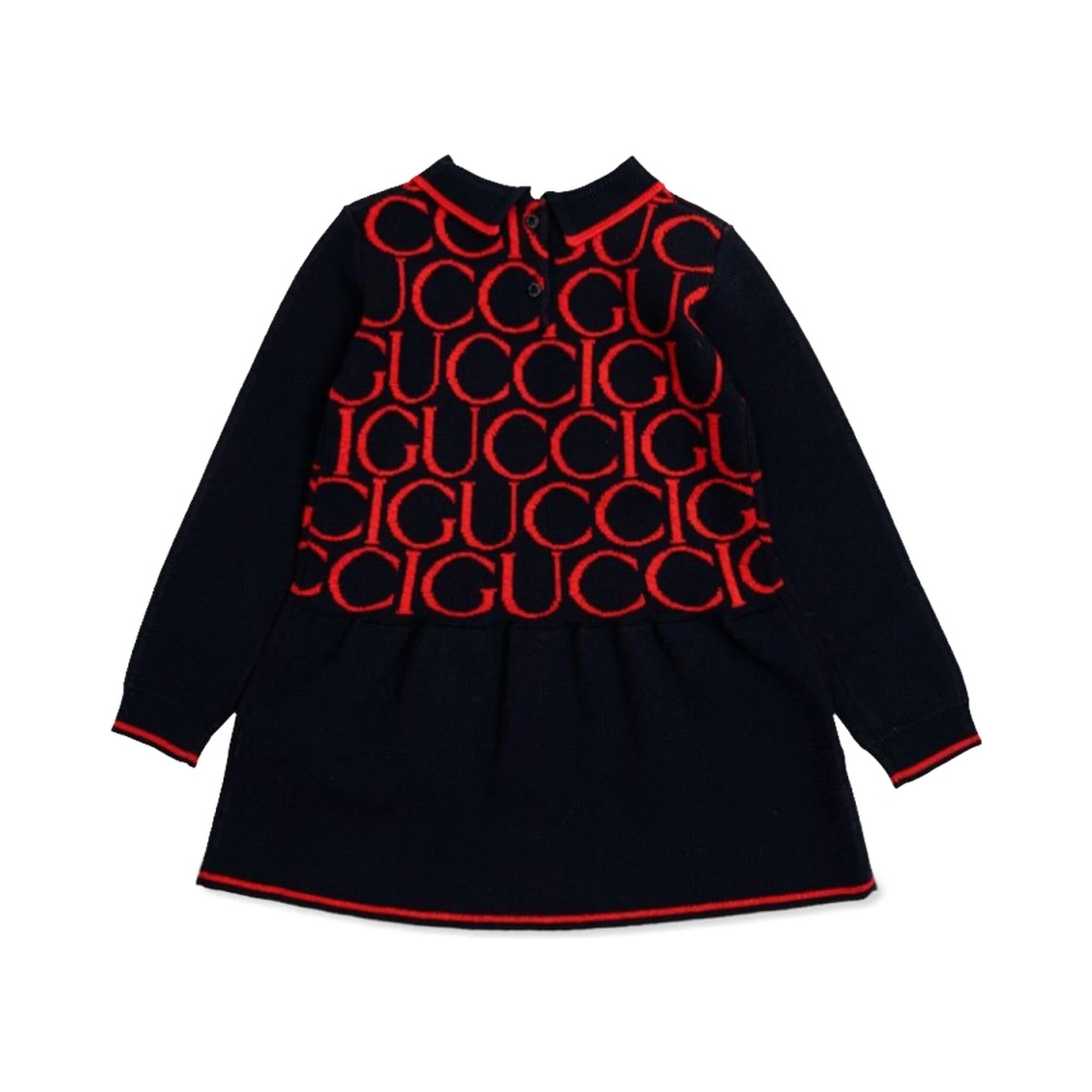b l/s dress wo gucci jacquard/ ultramarine/red