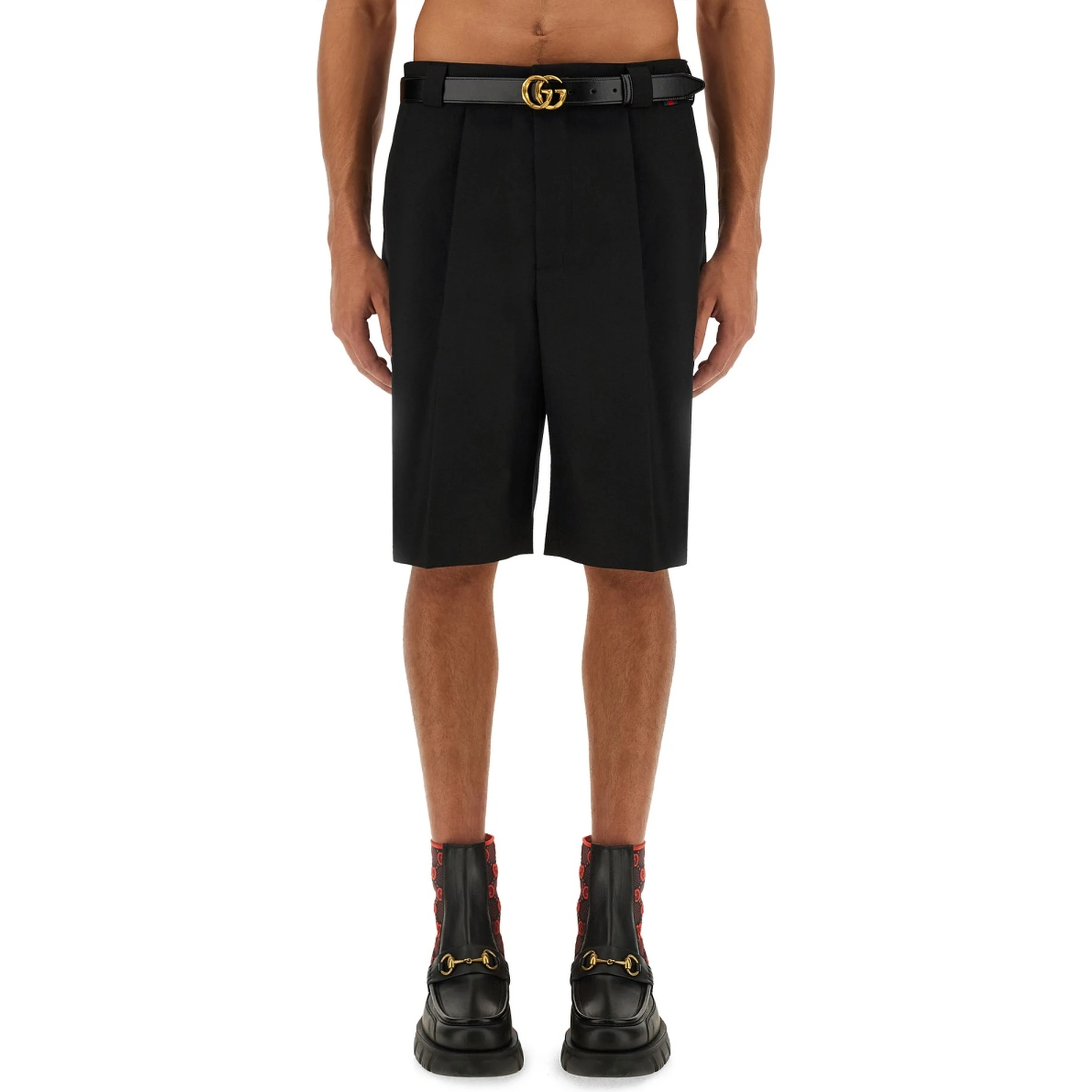 WOOL BLEND TWILL SHORTS