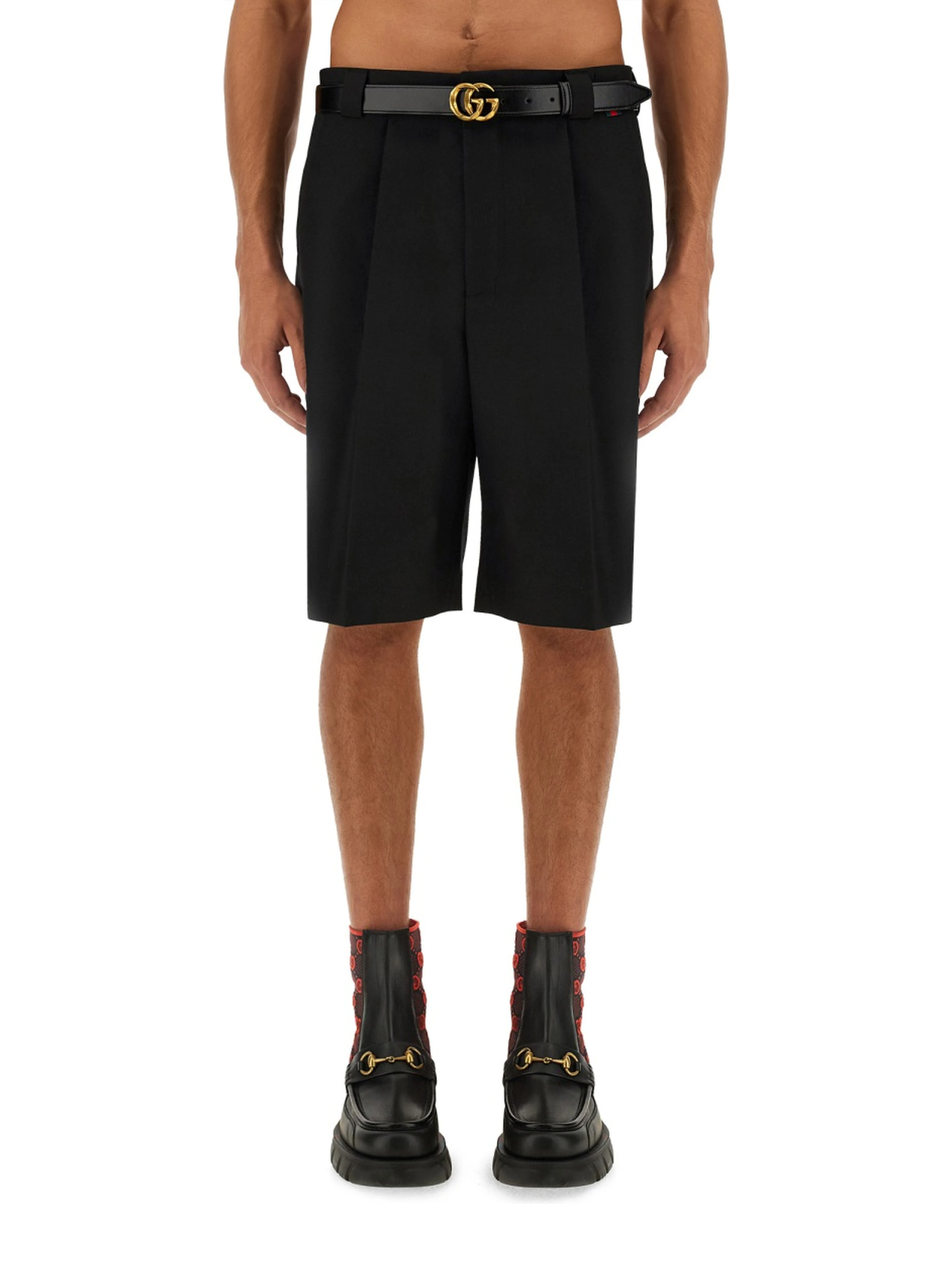 WOOL BLEND TWILL SHORTS