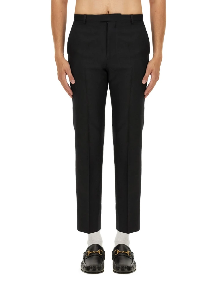 WOOL BLEND TWILL PANTS