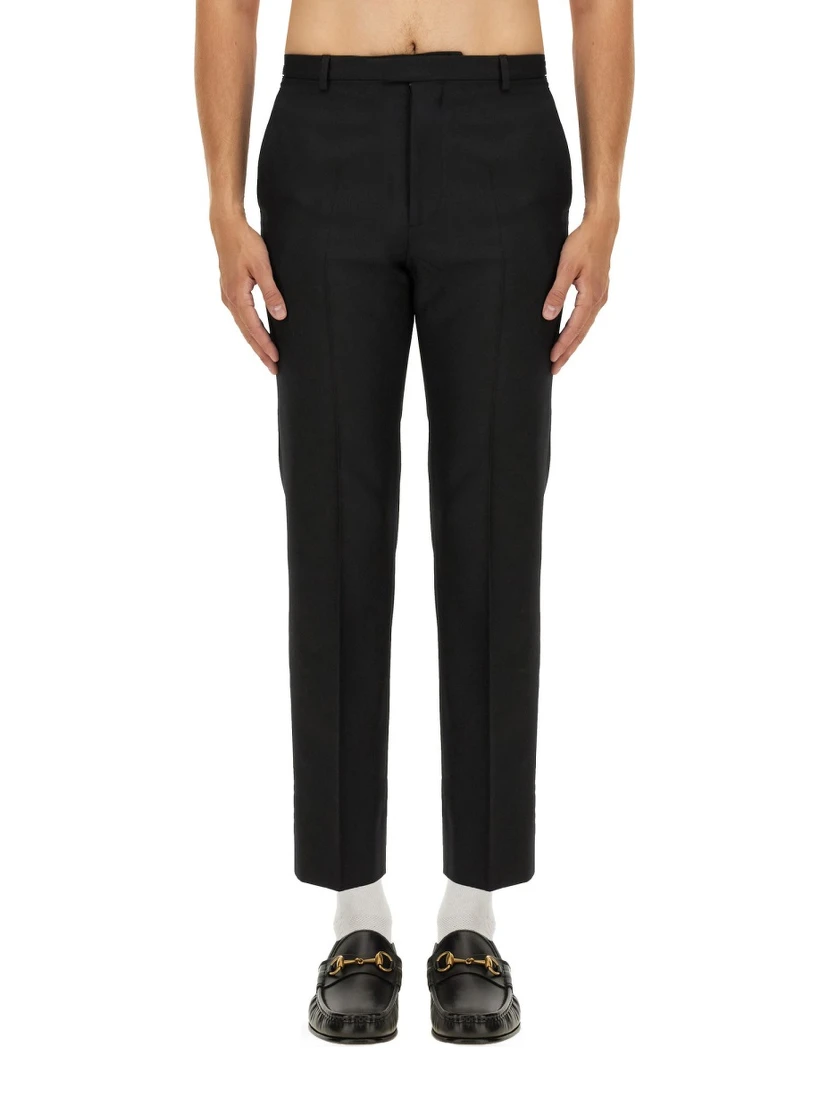 WOOL BLEND TWILL PANTS