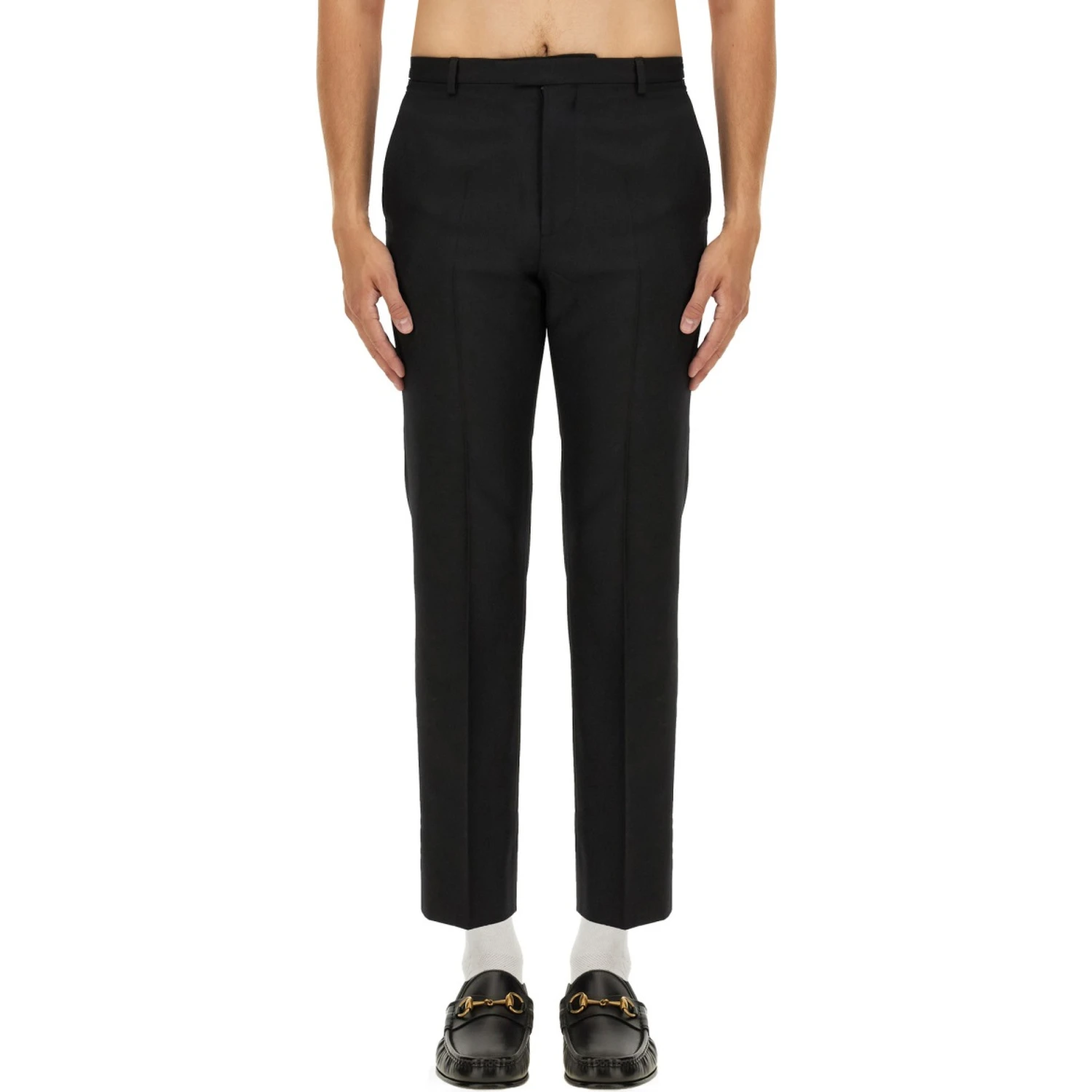 WOOL BLEND TWILL PANTS