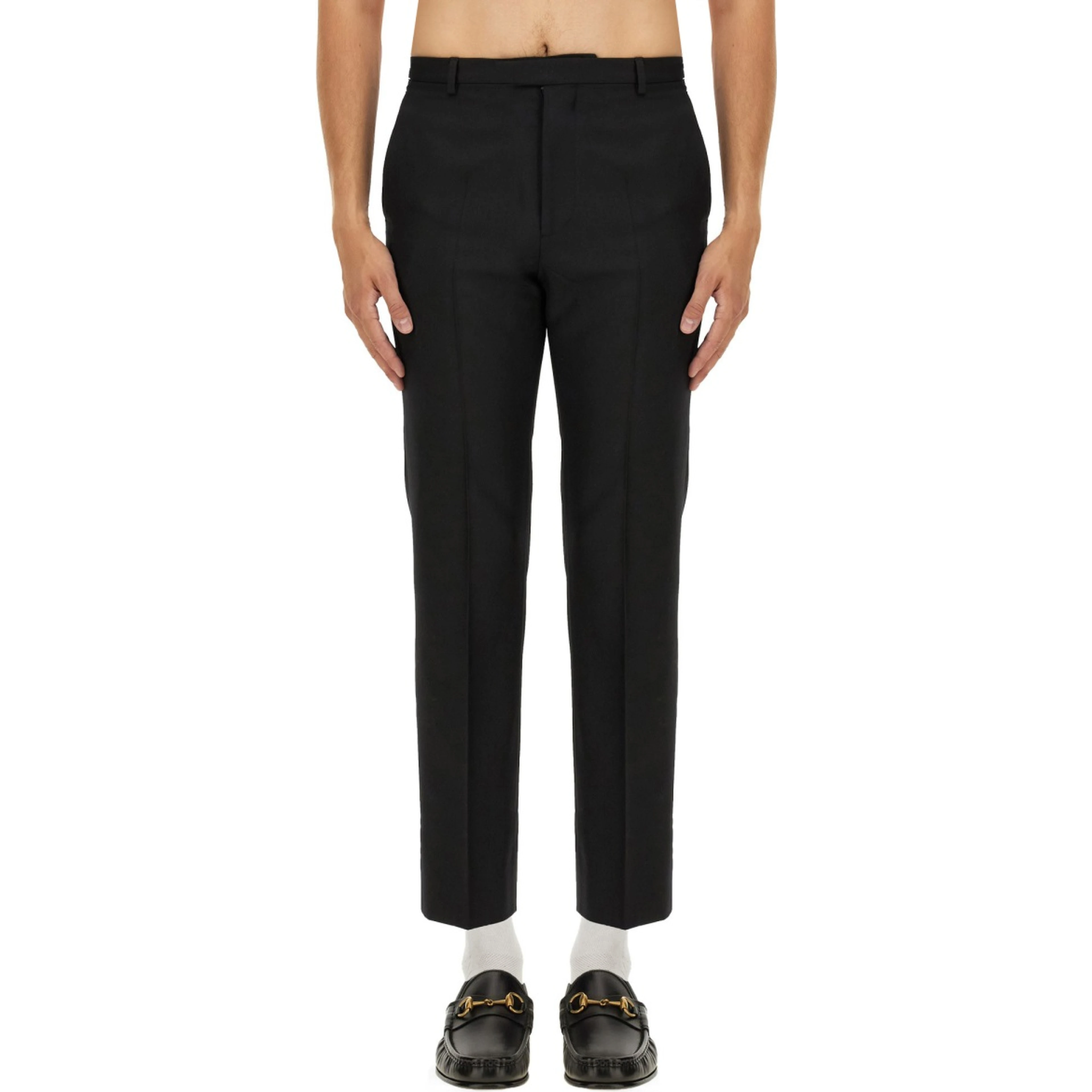 WOOL BLEND TWILL PANTS