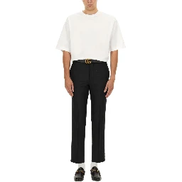 WOOL BLEND TWILL PANTS