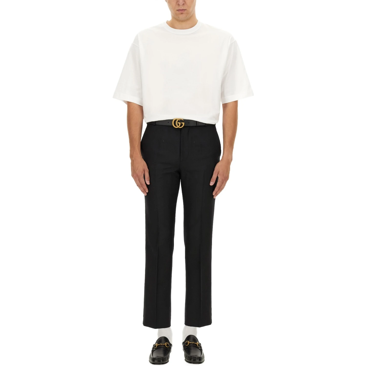WOOL BLEND TWILL PANTS