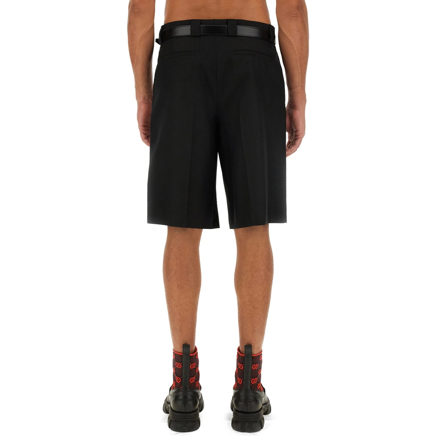 WOOL BLEND TWILL SHORTS