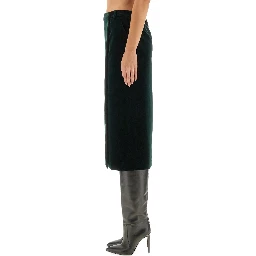 VELVET CROSSOVER MIDI SKIRT