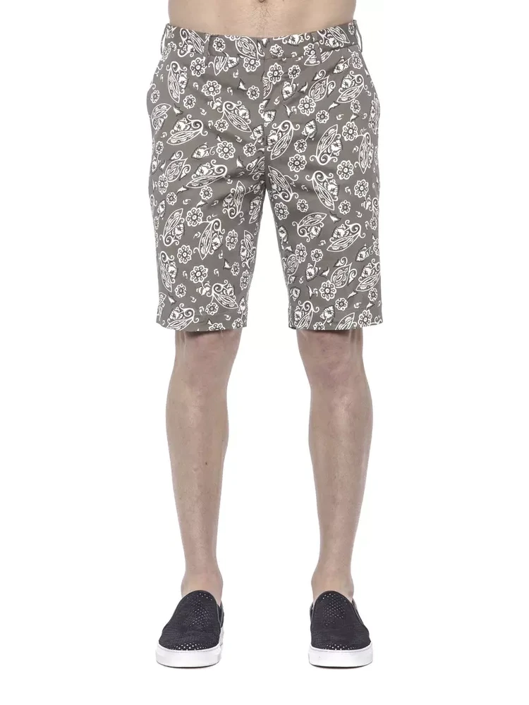 Green Cotton Men Bermuda Short