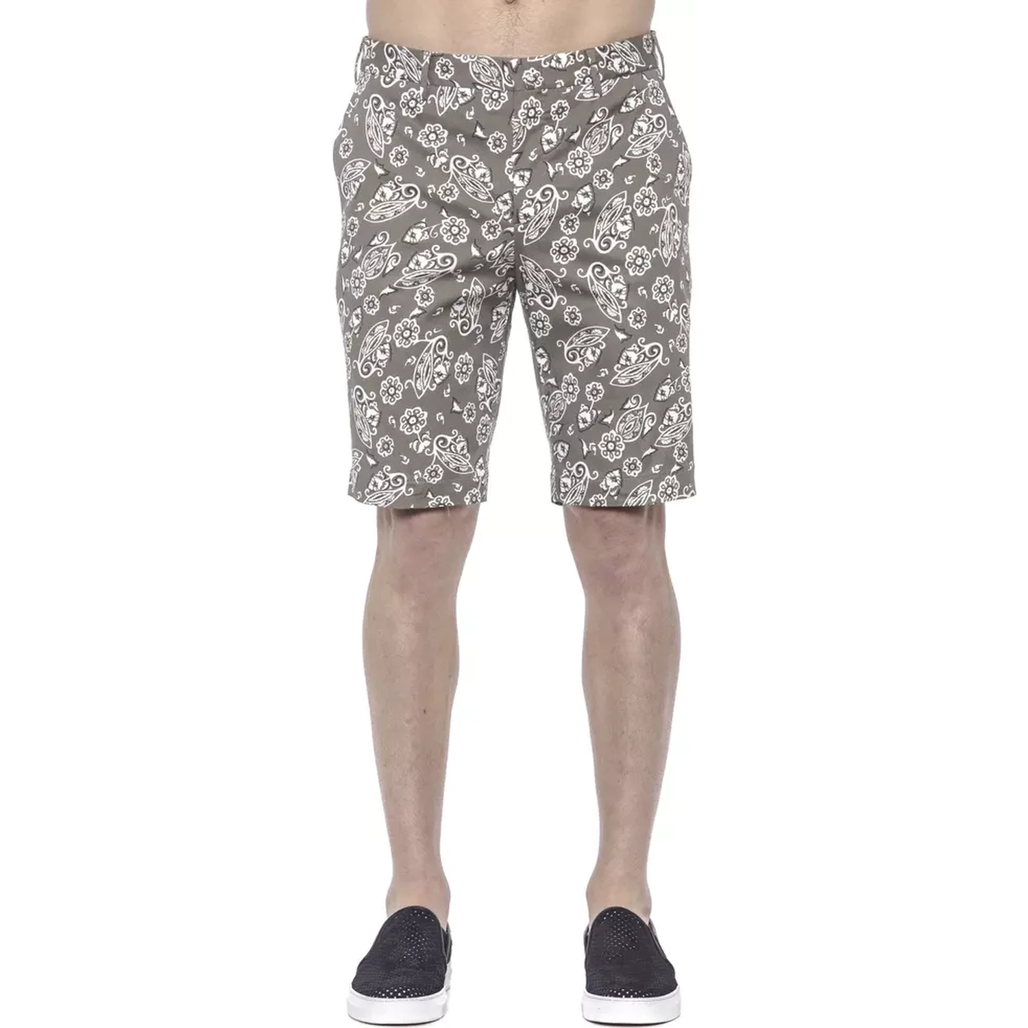 Green Cotton Men Bermuda Short