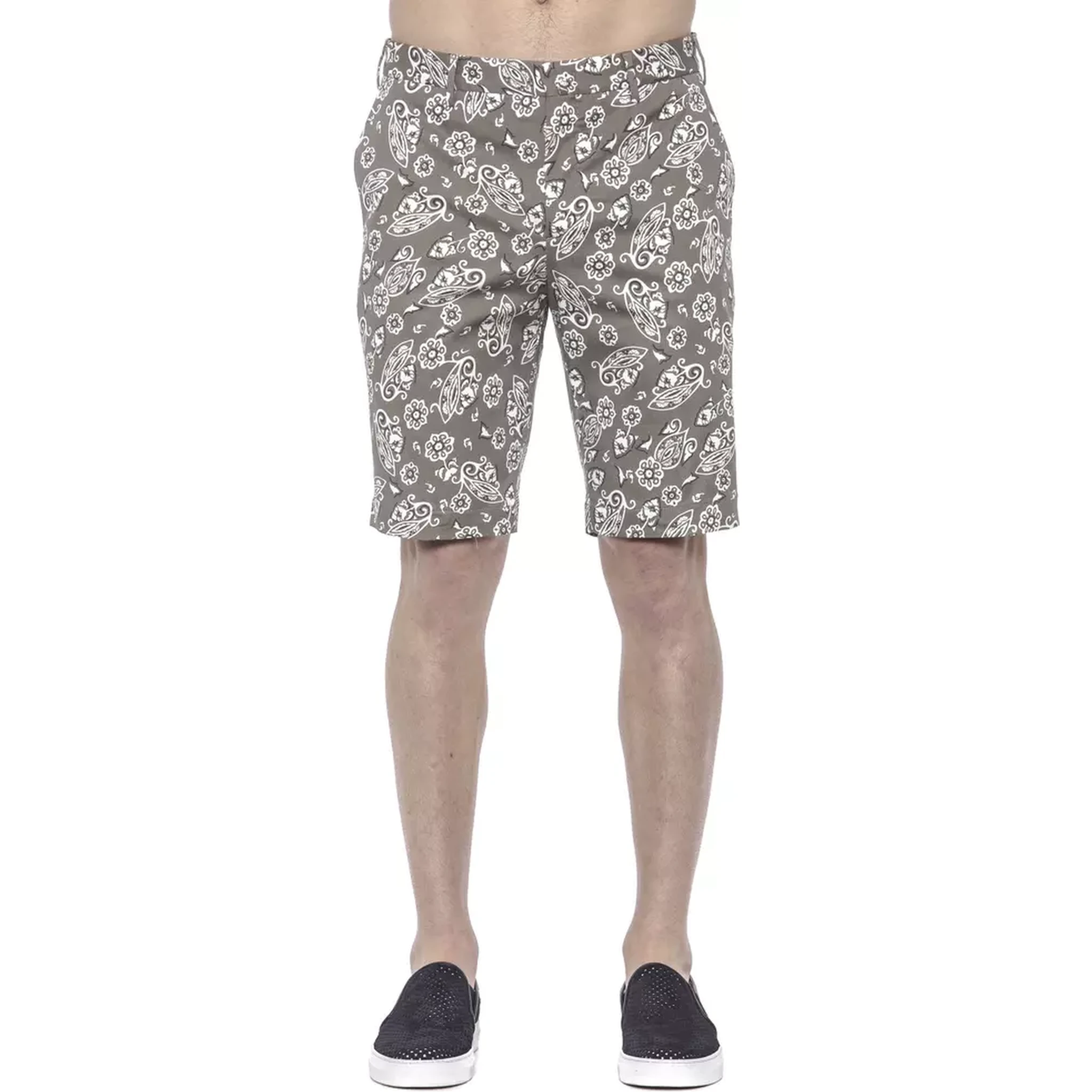 Green Cotton Men Bermuda Short