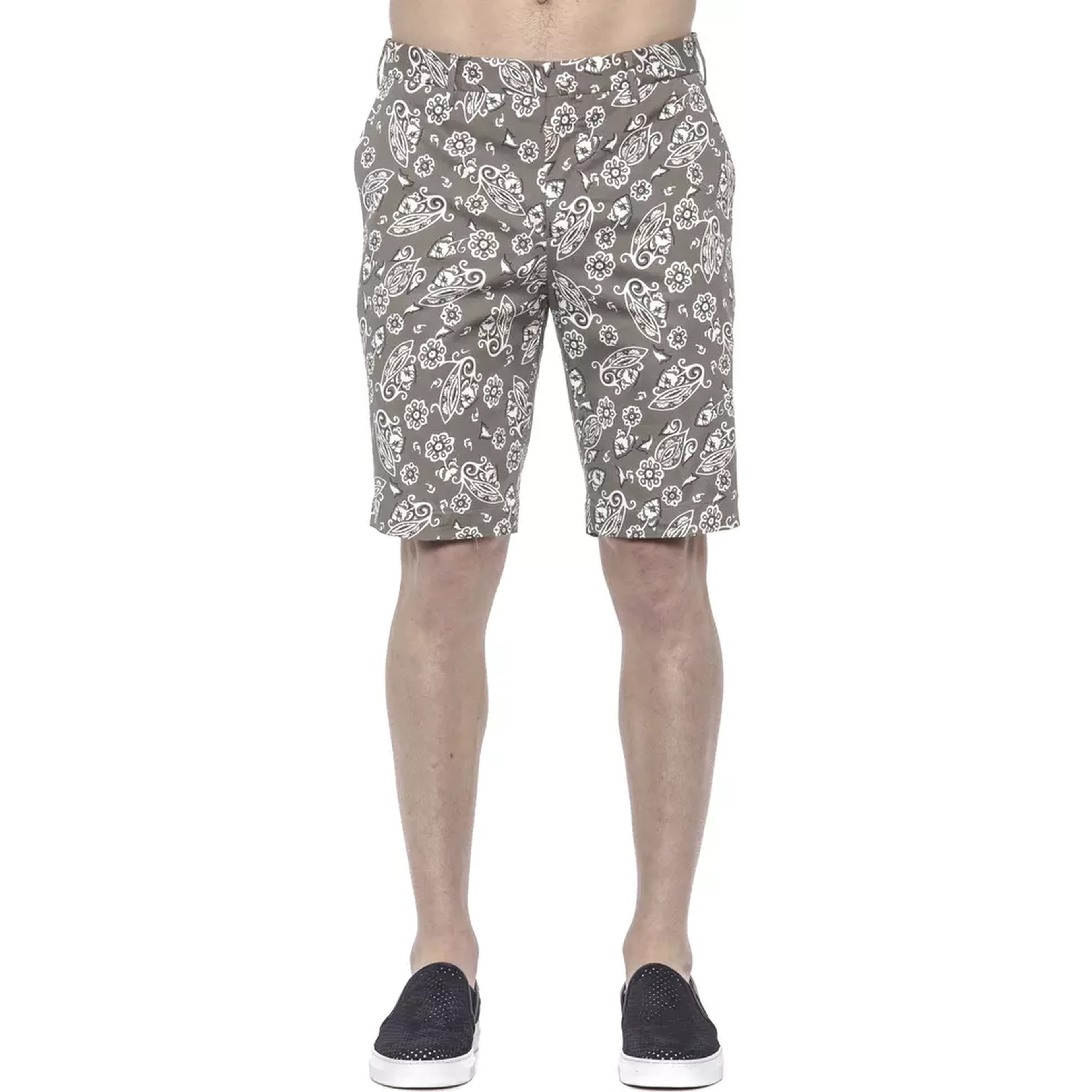 Green Cotton Men Bermuda Short