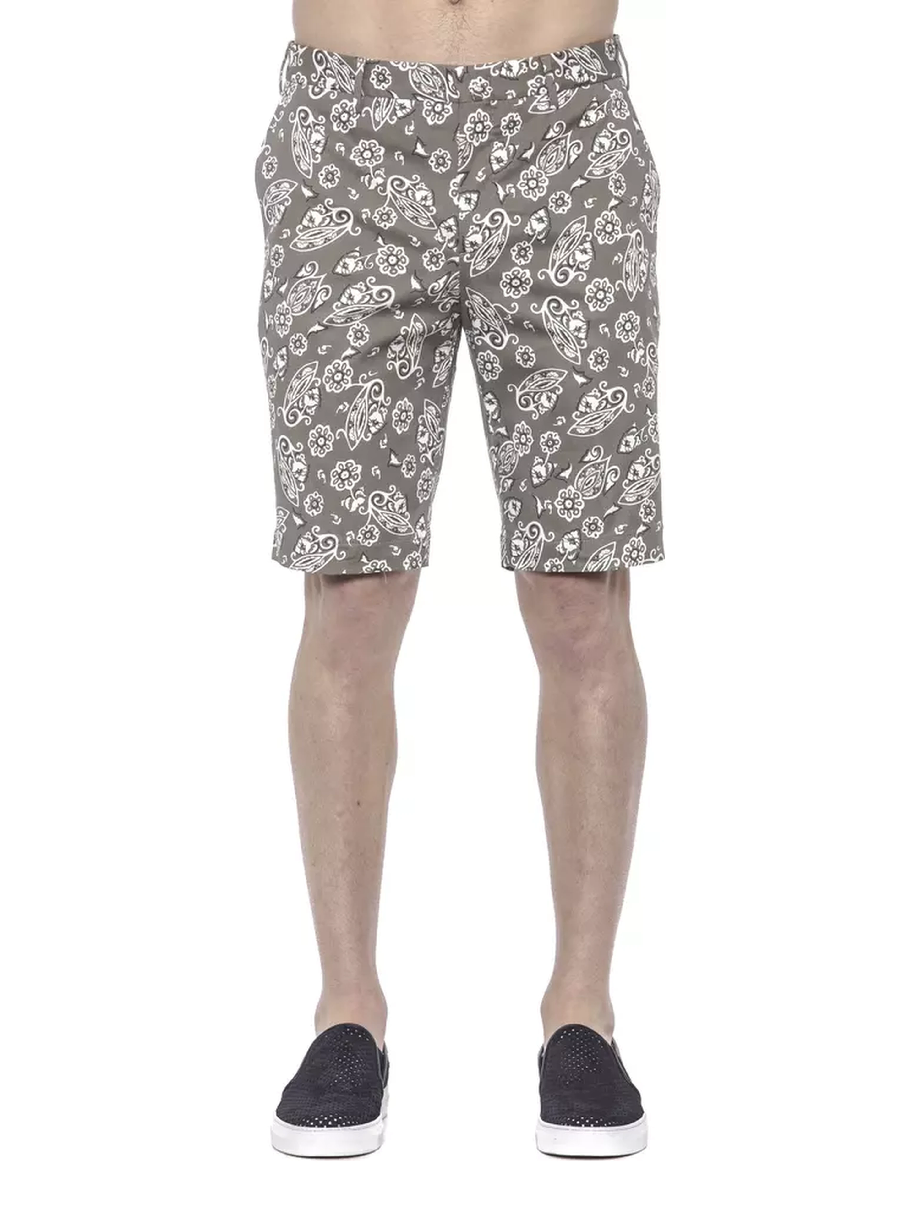 Green Cotton Men Bermuda Short