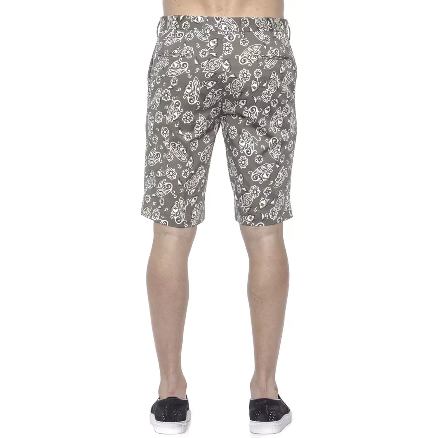 Green Cotton Men Bermuda Short