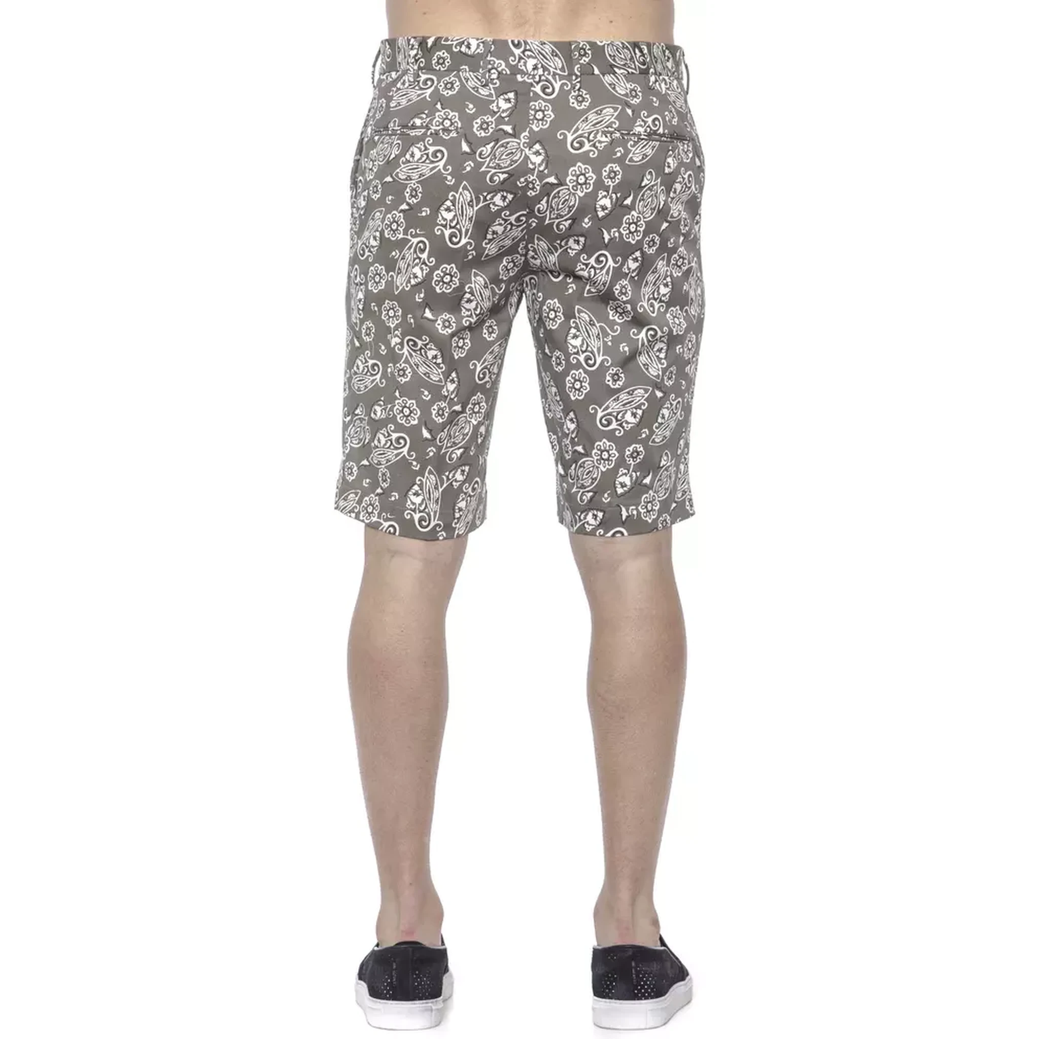 Green Cotton Men Bermuda Short