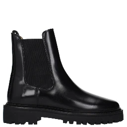 Black Leather Ankle Boots