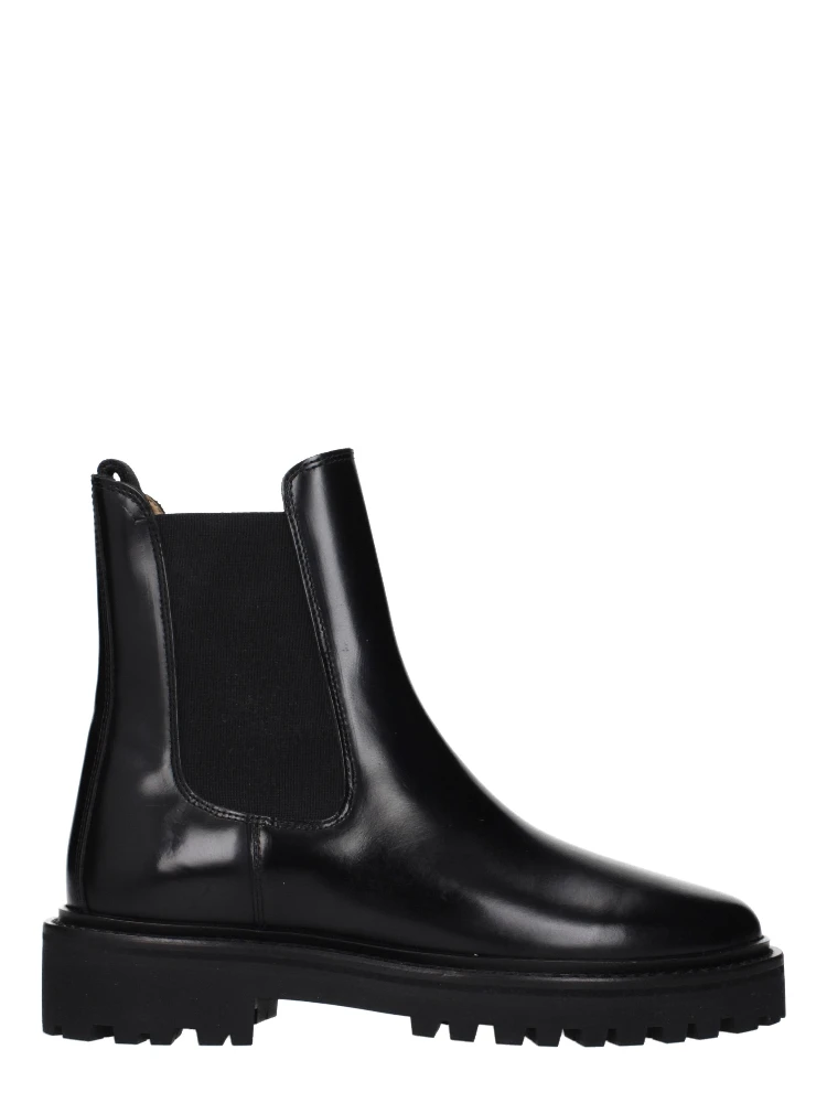 Black Leather Ankle Boots