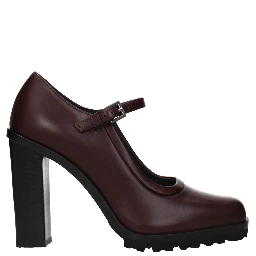 Brown Leather High Heel Pumps