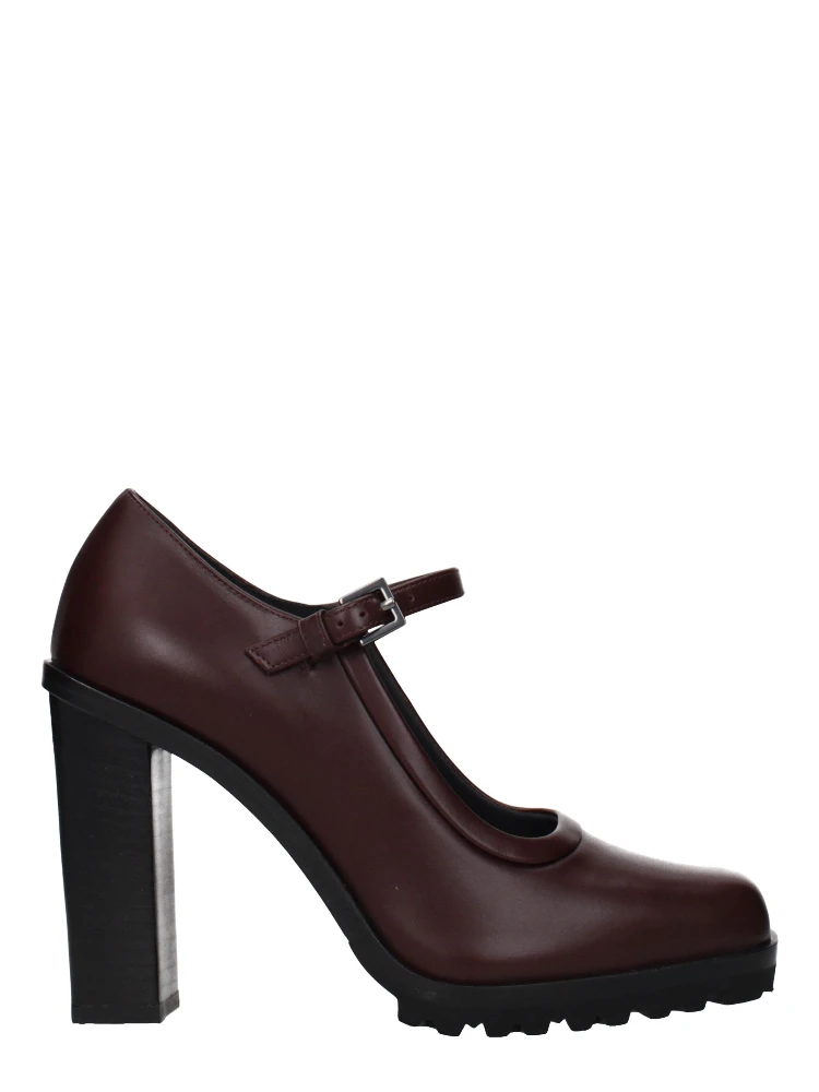 Brown Leather High Heel Pumps