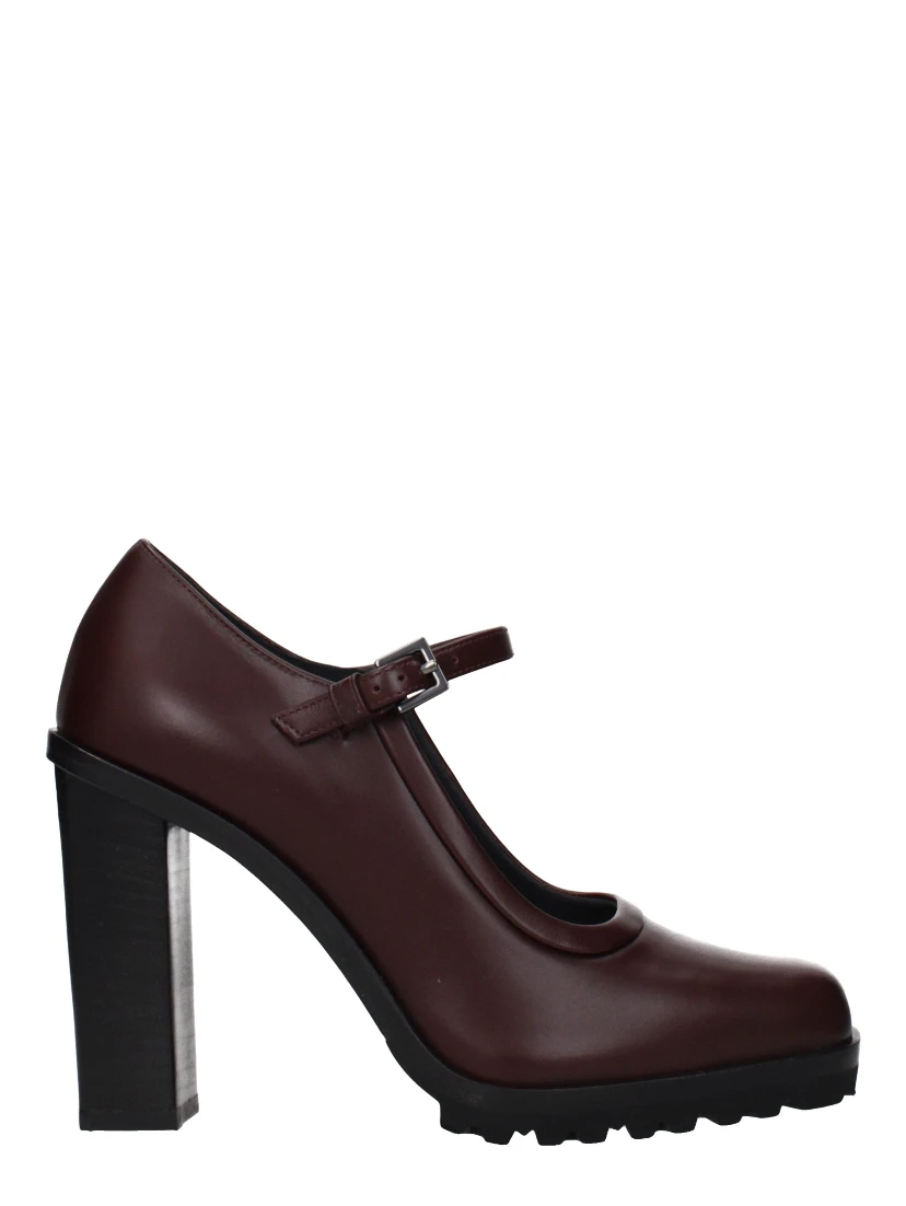 Brown Leather High Heel Pumps