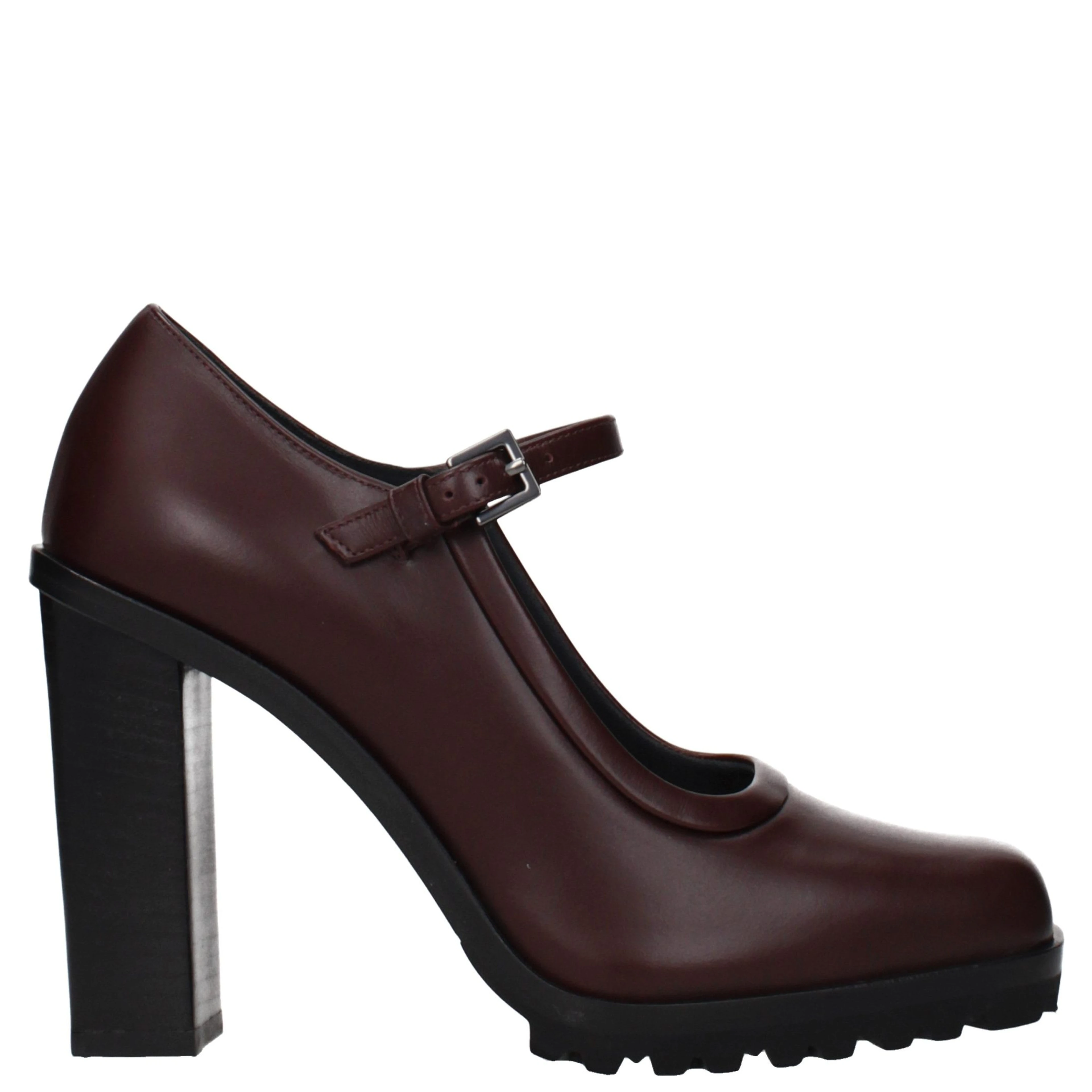 Brown Leather High Heel Pumps