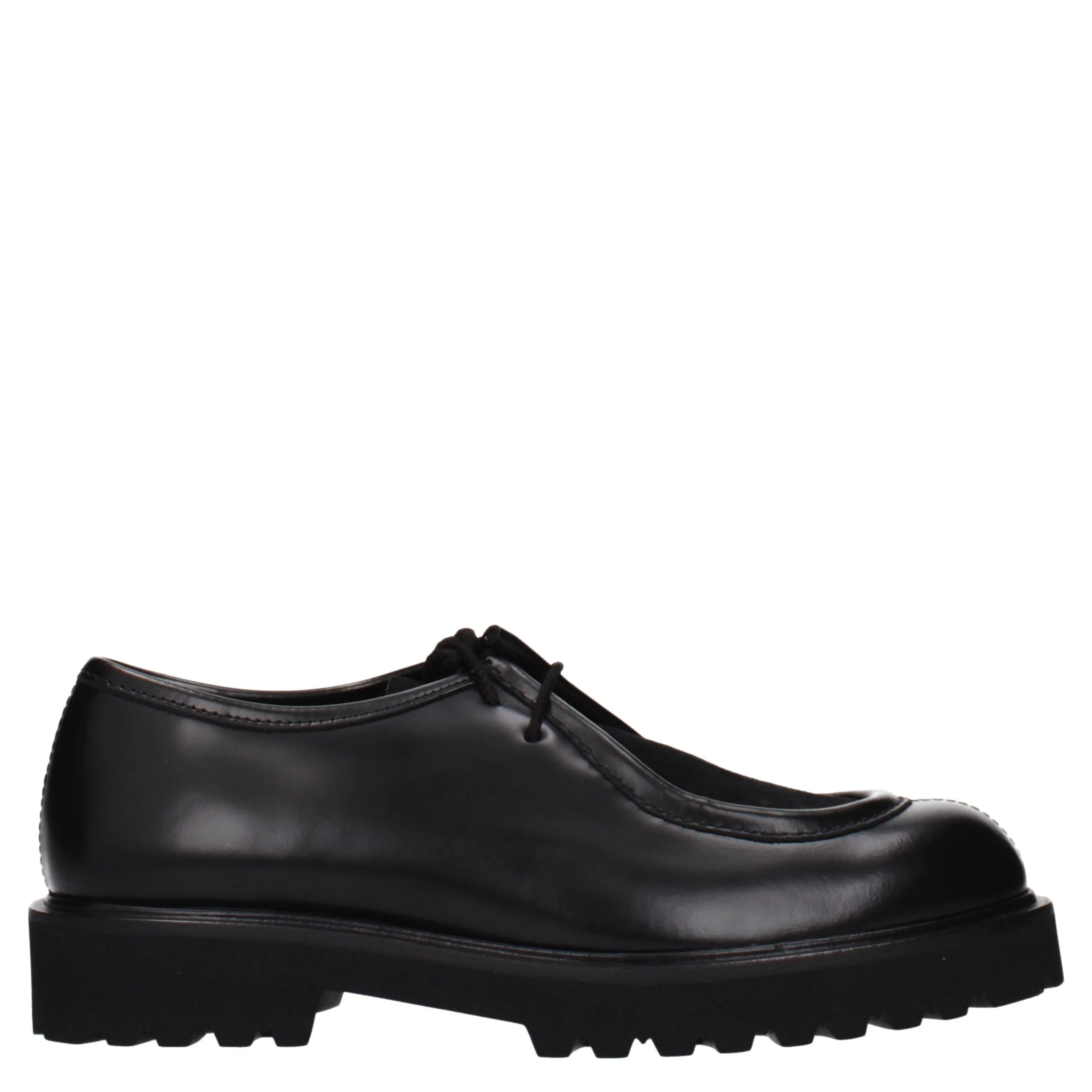Black Leather Oxfords And Derbies
