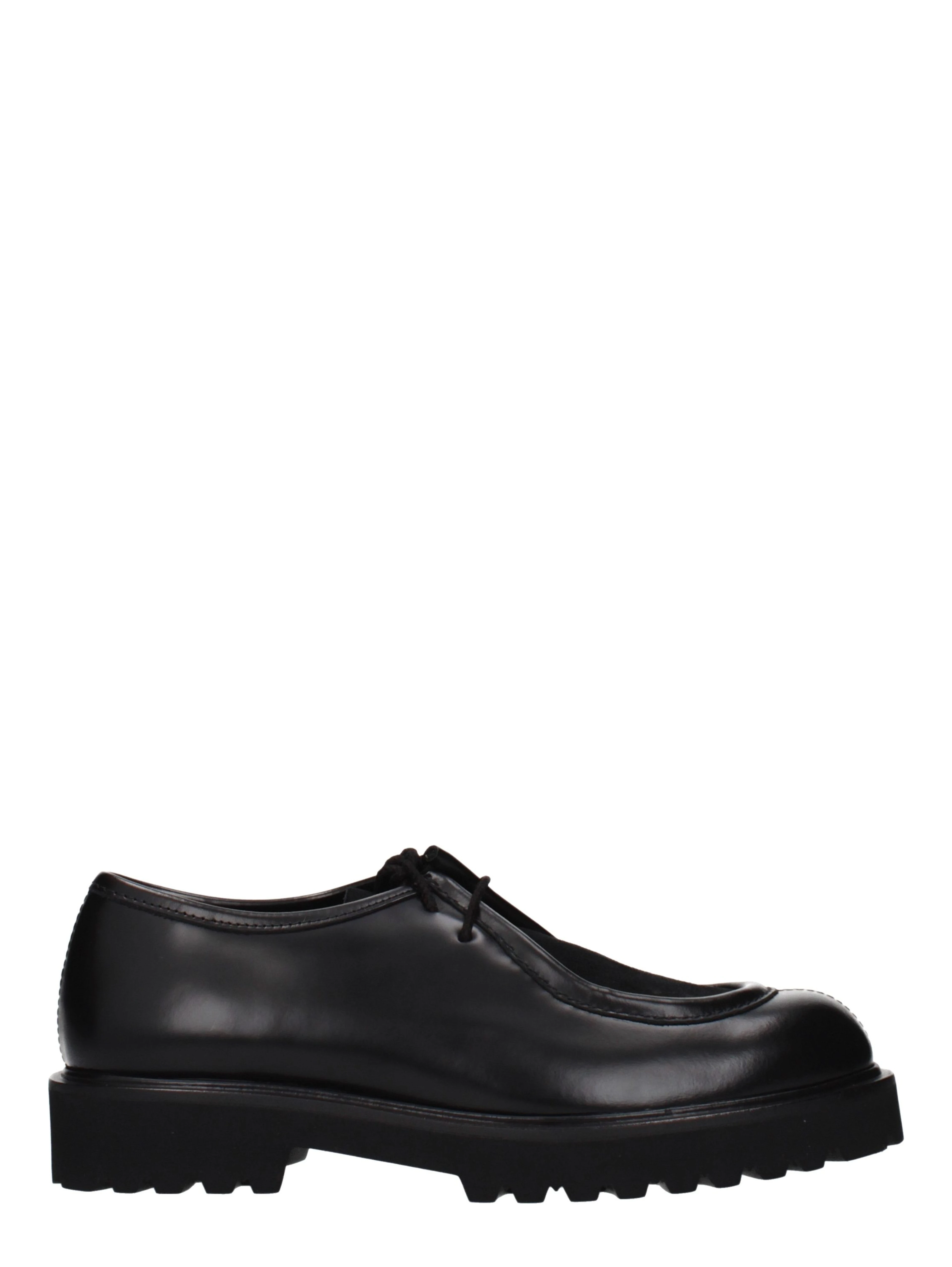 Black Leather Oxfords And Derbies