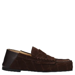Brown Leather Slip-On Loafers