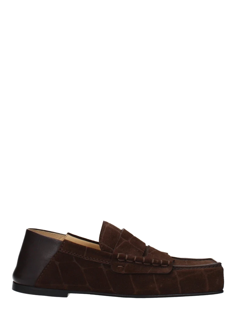 Brown Leather Slip-On Loafers