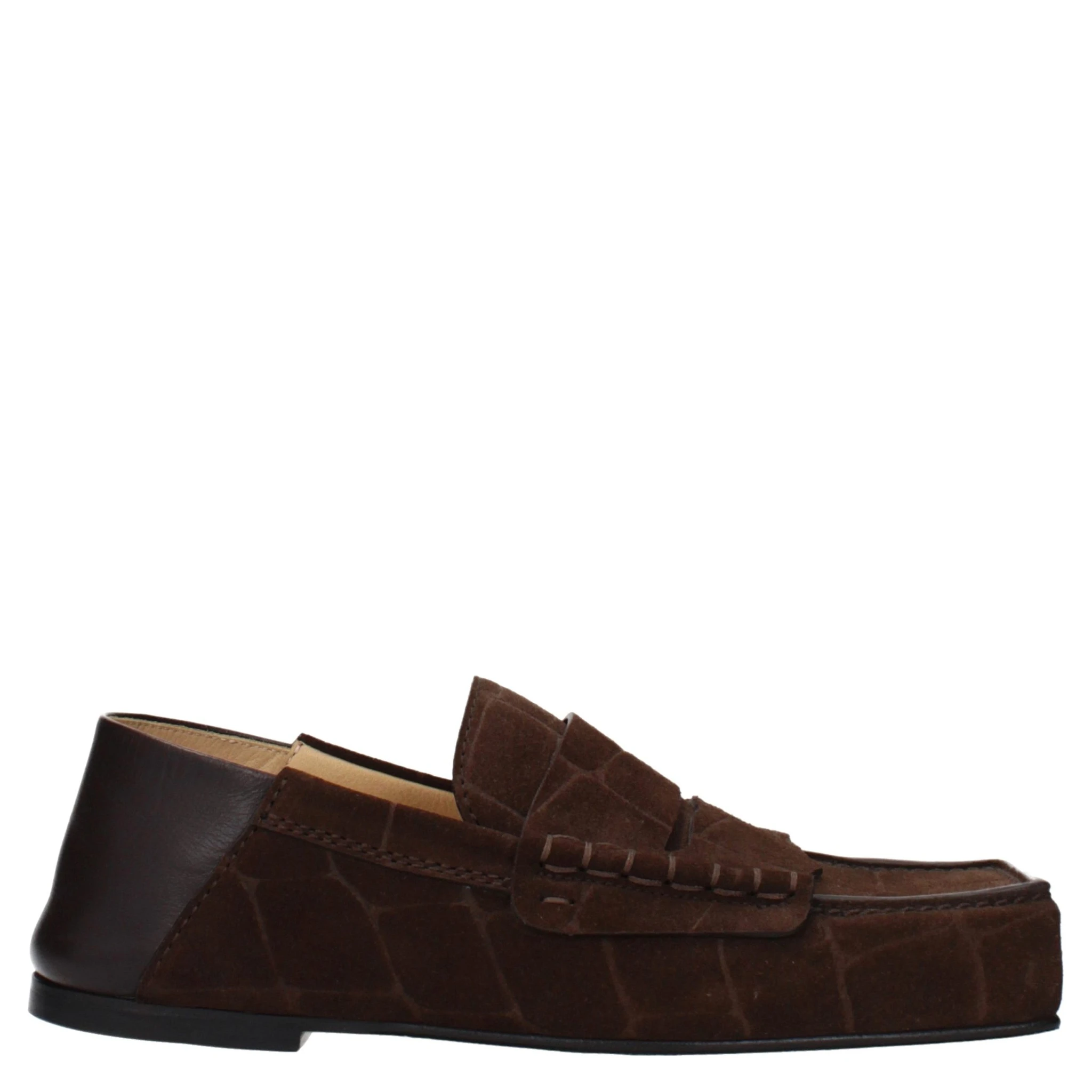 Brown Leather Slip-On Loafers