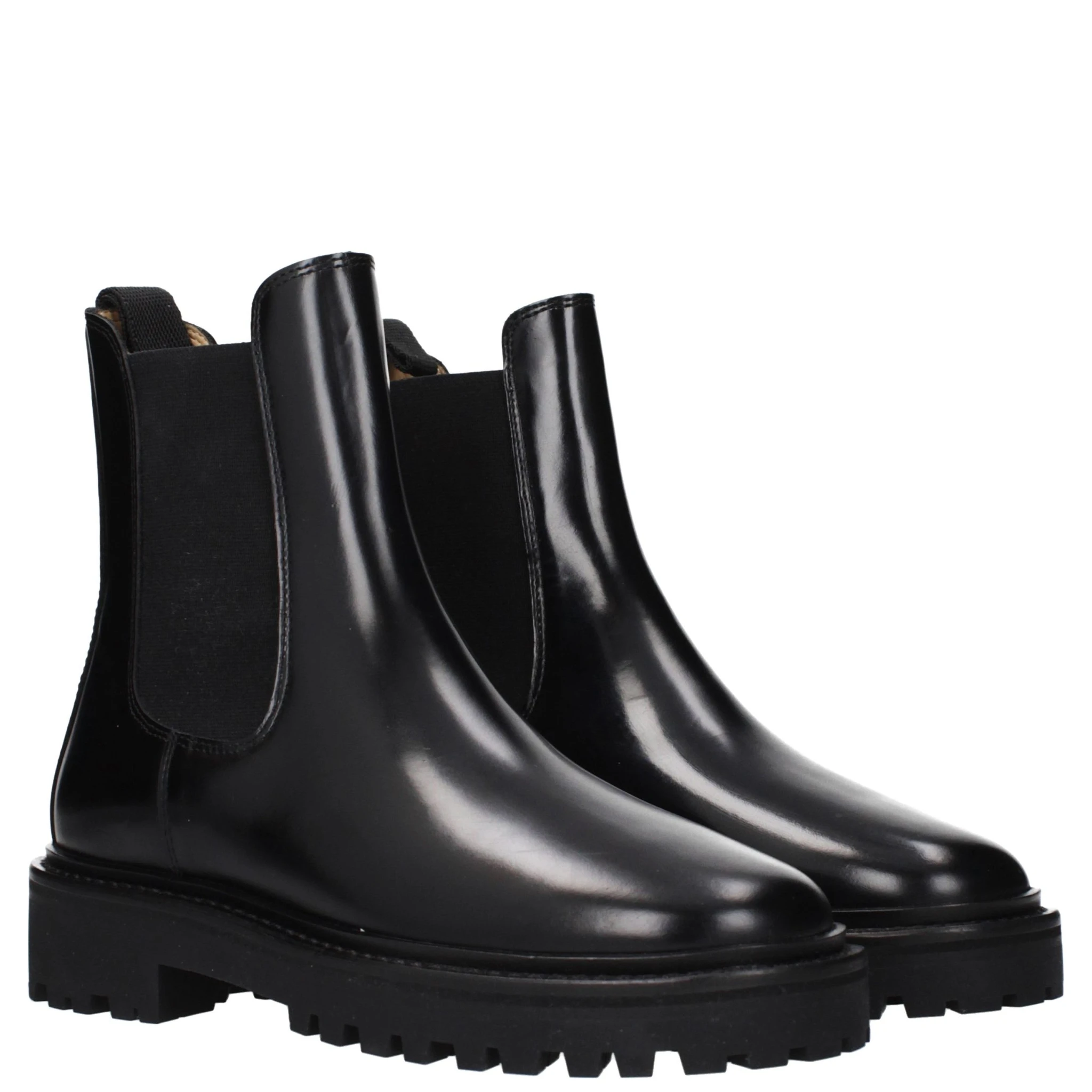 Black Leather Ankle Boots