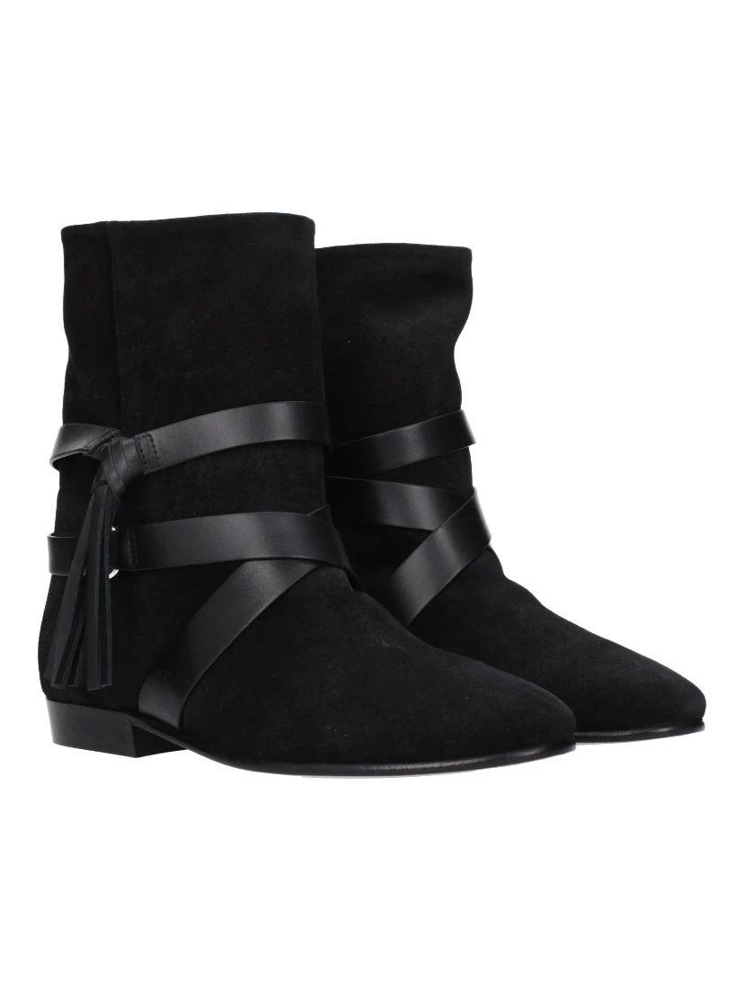 Black Leather Ankle Boots