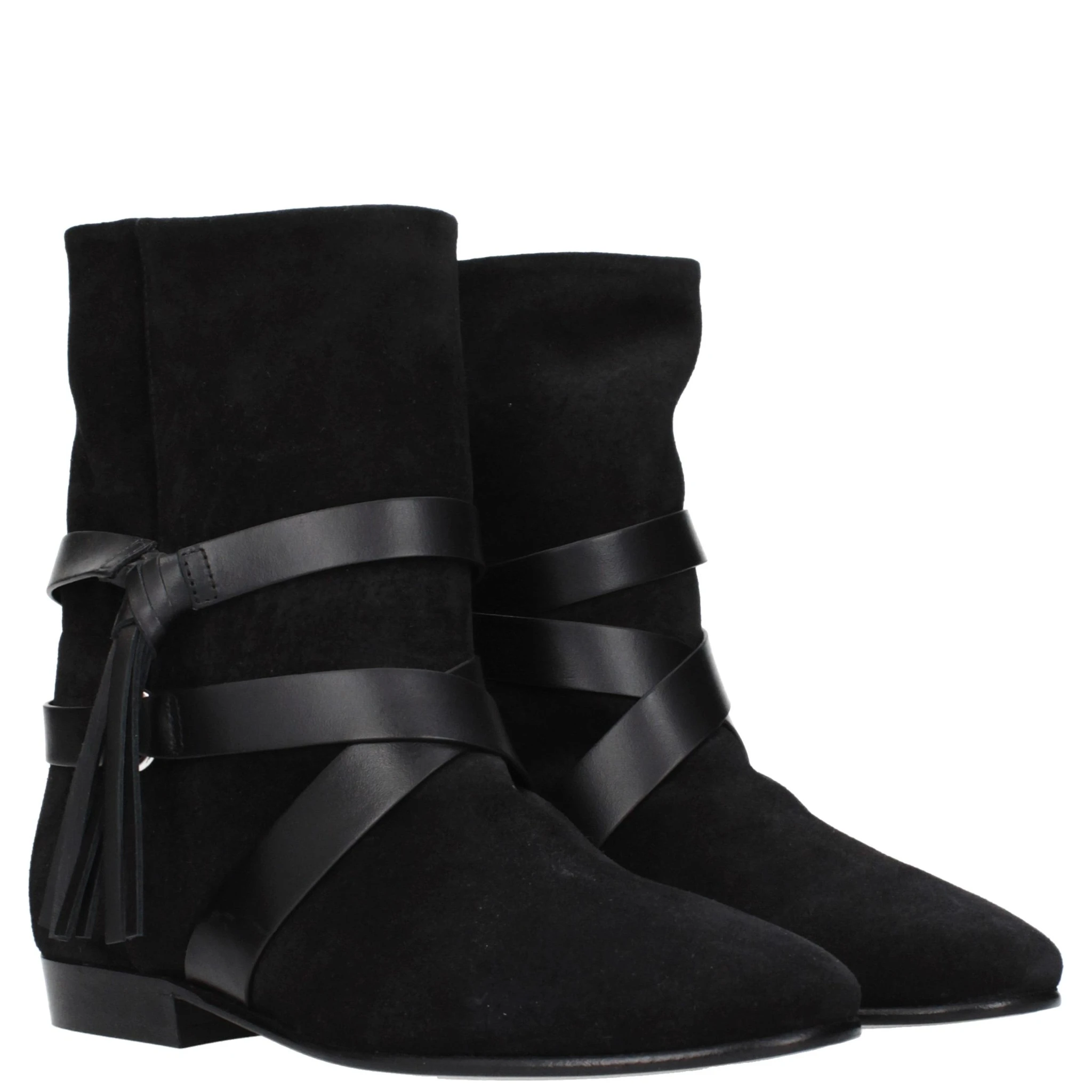 Black Leather Ankle Boots