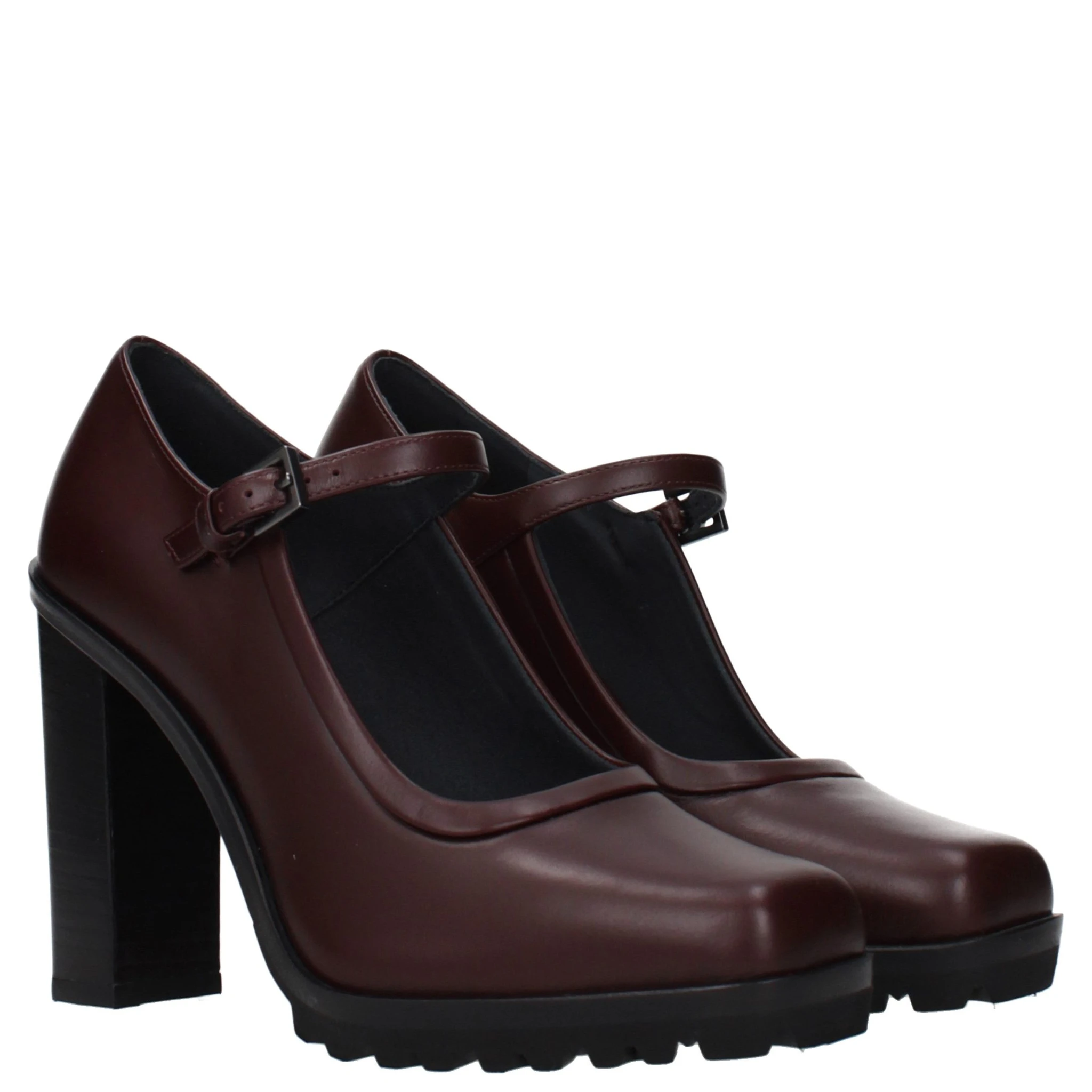 Brown Leather High Heel Pumps