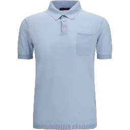 Blue Cotton Polo Shirt