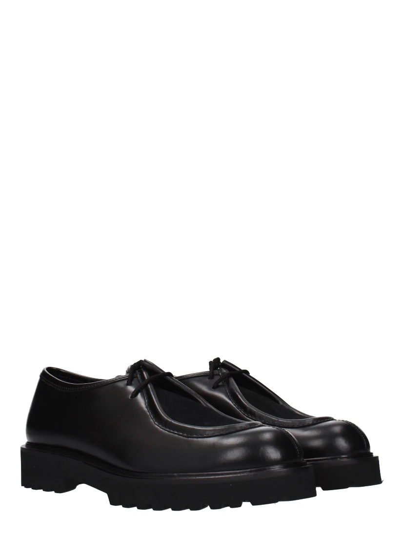 Black Leather Oxfords And Derbies