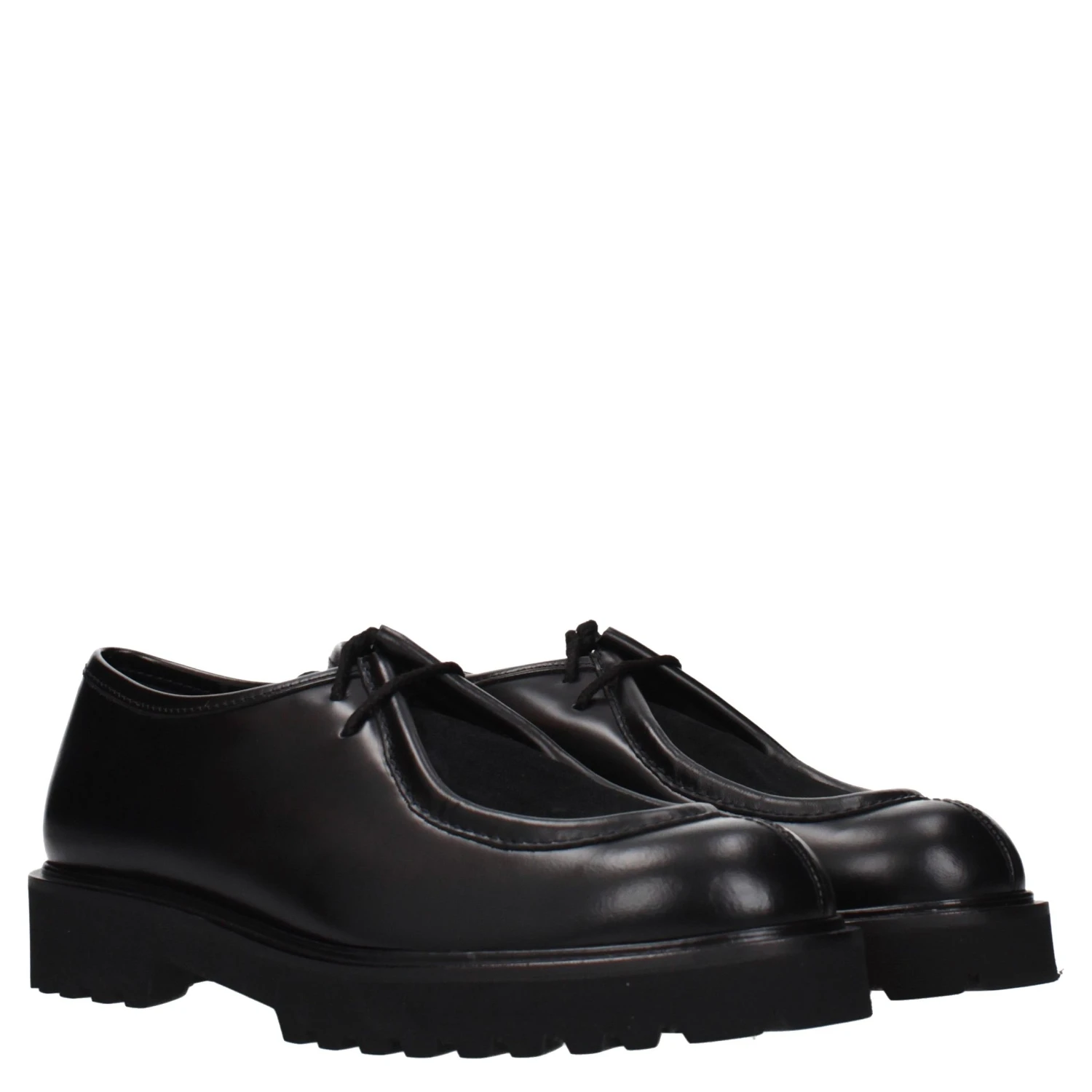 Black Leather Oxfords And Derbies