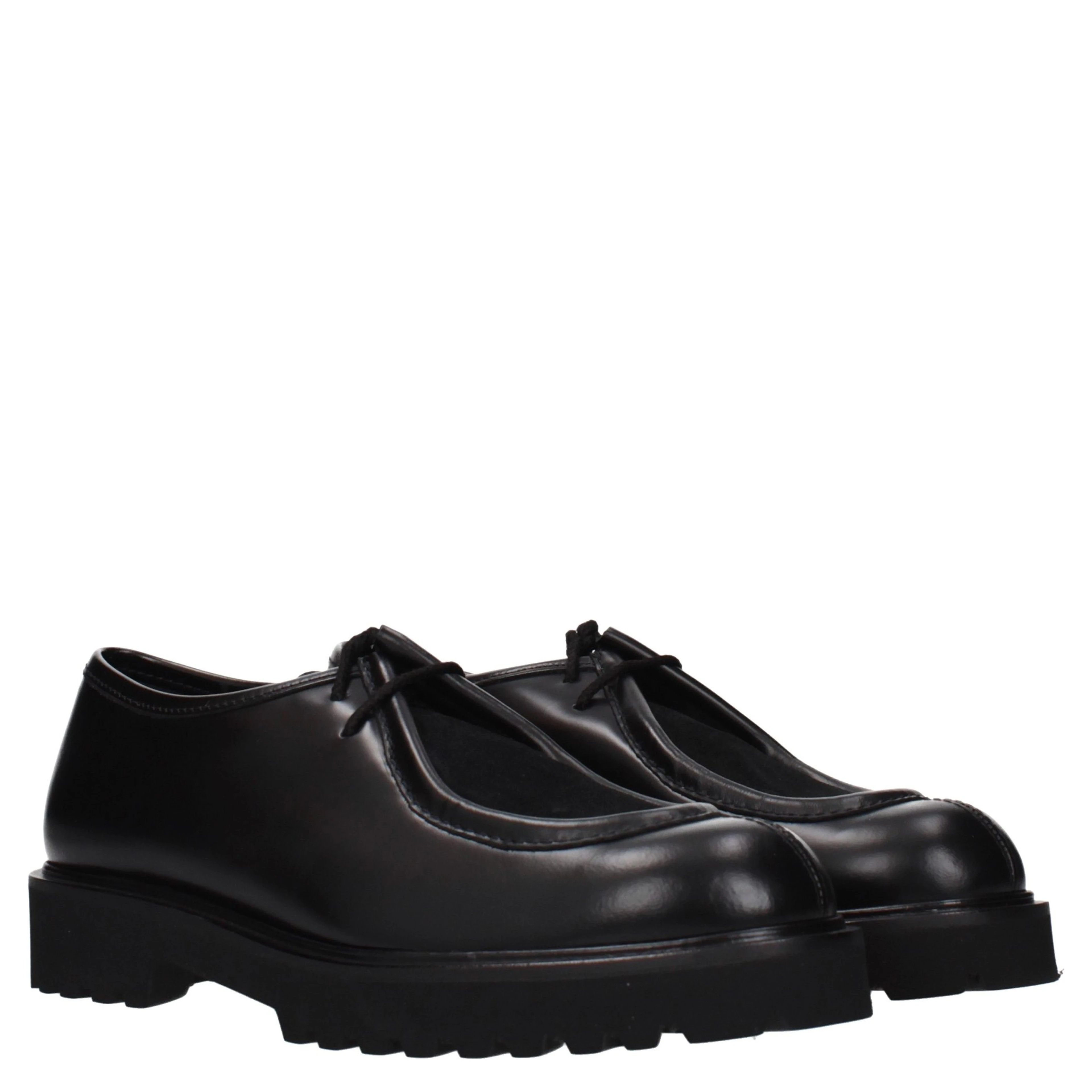 Black Leather Oxfords And Derbies
