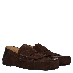 Brown Leather Slip-On Loafers